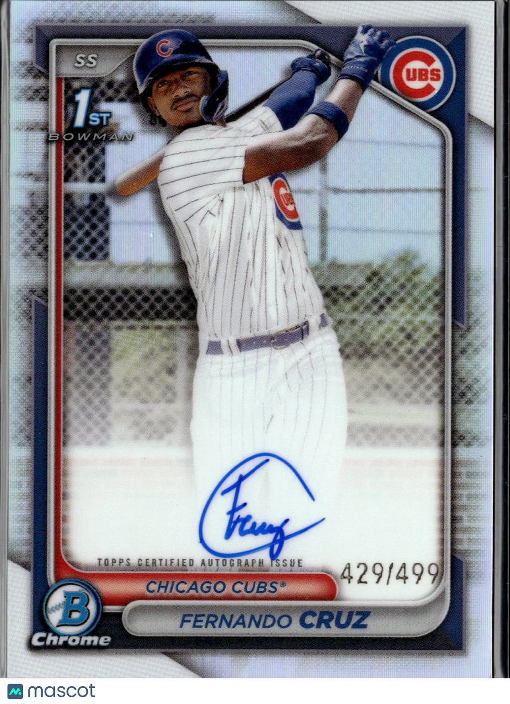 Fernando Cruz 2024 Bowman Chrome 1st Auto Autograph 429/499 Chicago Cubs