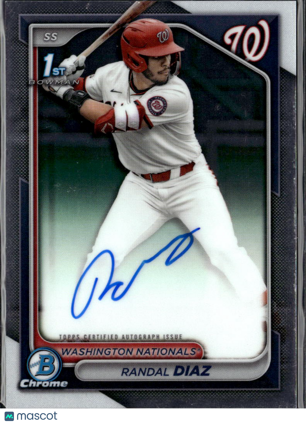 Randal Diaz 2024 Bowman Chrome 1st Auto Autograph Washington Nationals