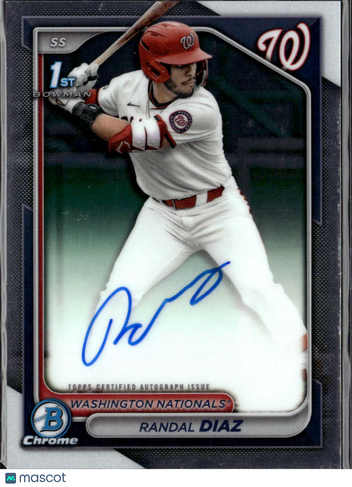 Randal Diaz 2024 Bowman Chrome 1st Auto Autograph Washington Nationals