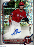 Cameron Cauley 2022 Bowman Chrome Auto Speckle Refractor /299 Texas Rangers