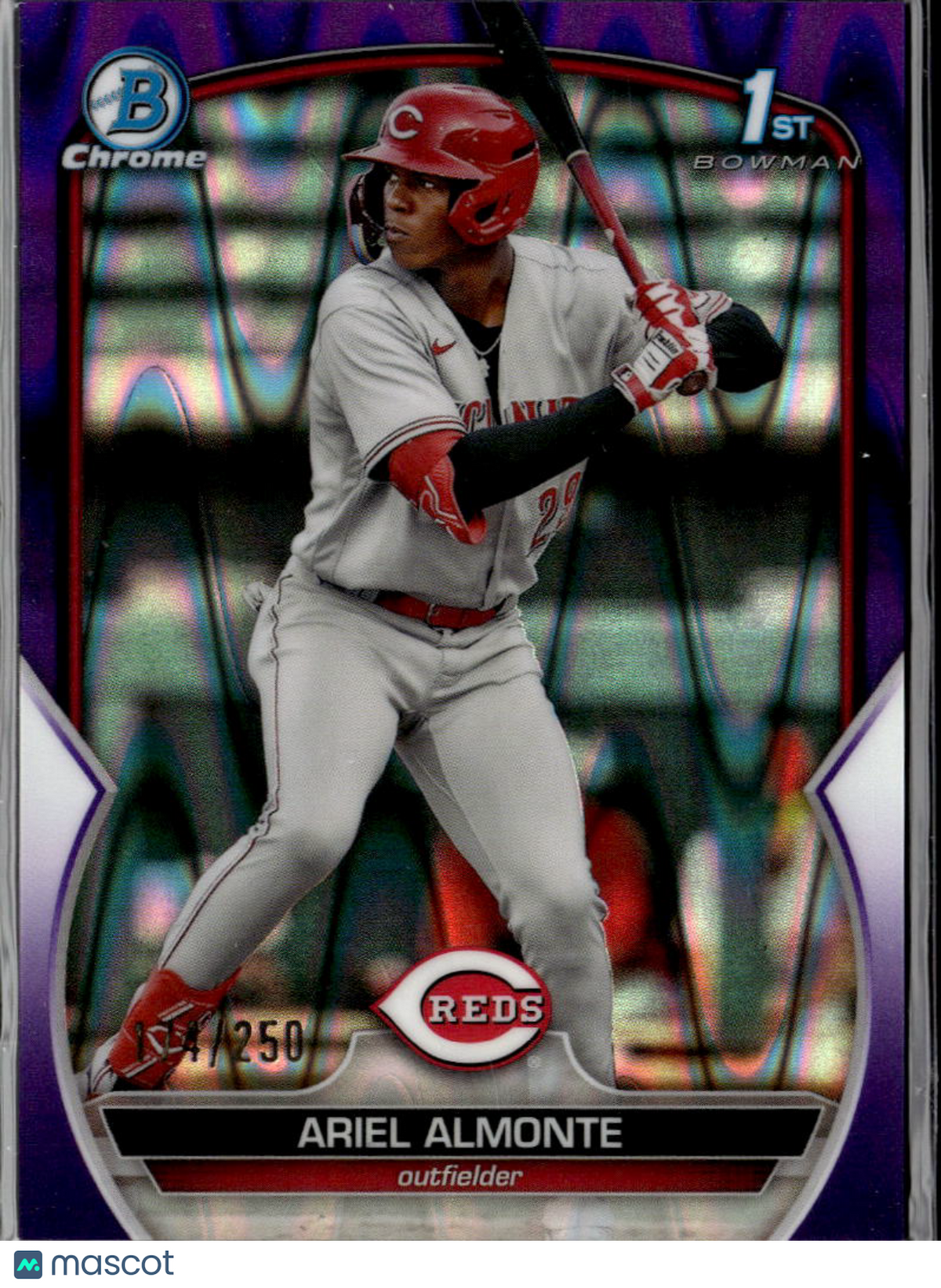 Ariel Almonte 2023 Bowman Chrome 1st Purple Refractor /250 Cincinnati Reds