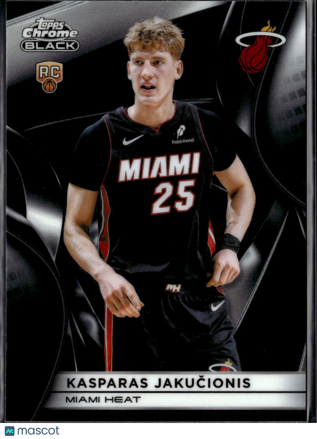 Kasparas Jakucionis 2026 Topps Chrome Black Rookie RC Miami Heat
