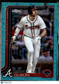 Matt Olson 2025 Topps Chrome Aqua Logofractor 123/199 Atlanta Braves