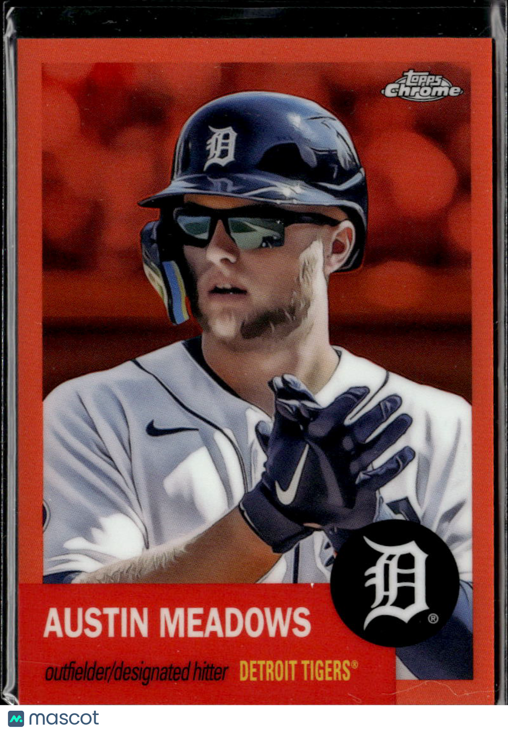 Austin Meadows 2022 Topps Chrome Platinum Orange Refractor 18/25 Detroit Tigers