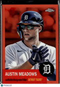 Austin Meadows 2022 Topps Chrome Platinum Orange Refractor 18/25 Detroit Tigers