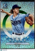Joe Ryan 2020 Bowman Chrome Dawn of Glory Green 75/99 Tampa Bay Rays