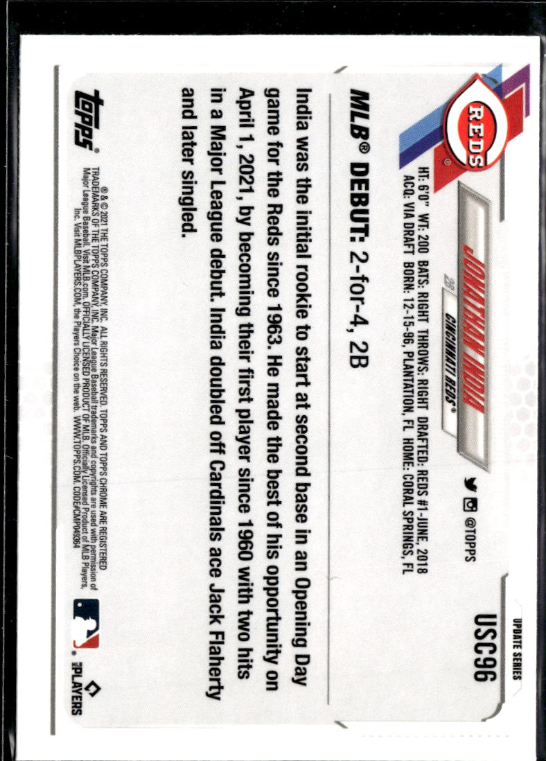 Jonathan India 2021 Topps Chrome Purple Refractor RC Cincinnati Reds