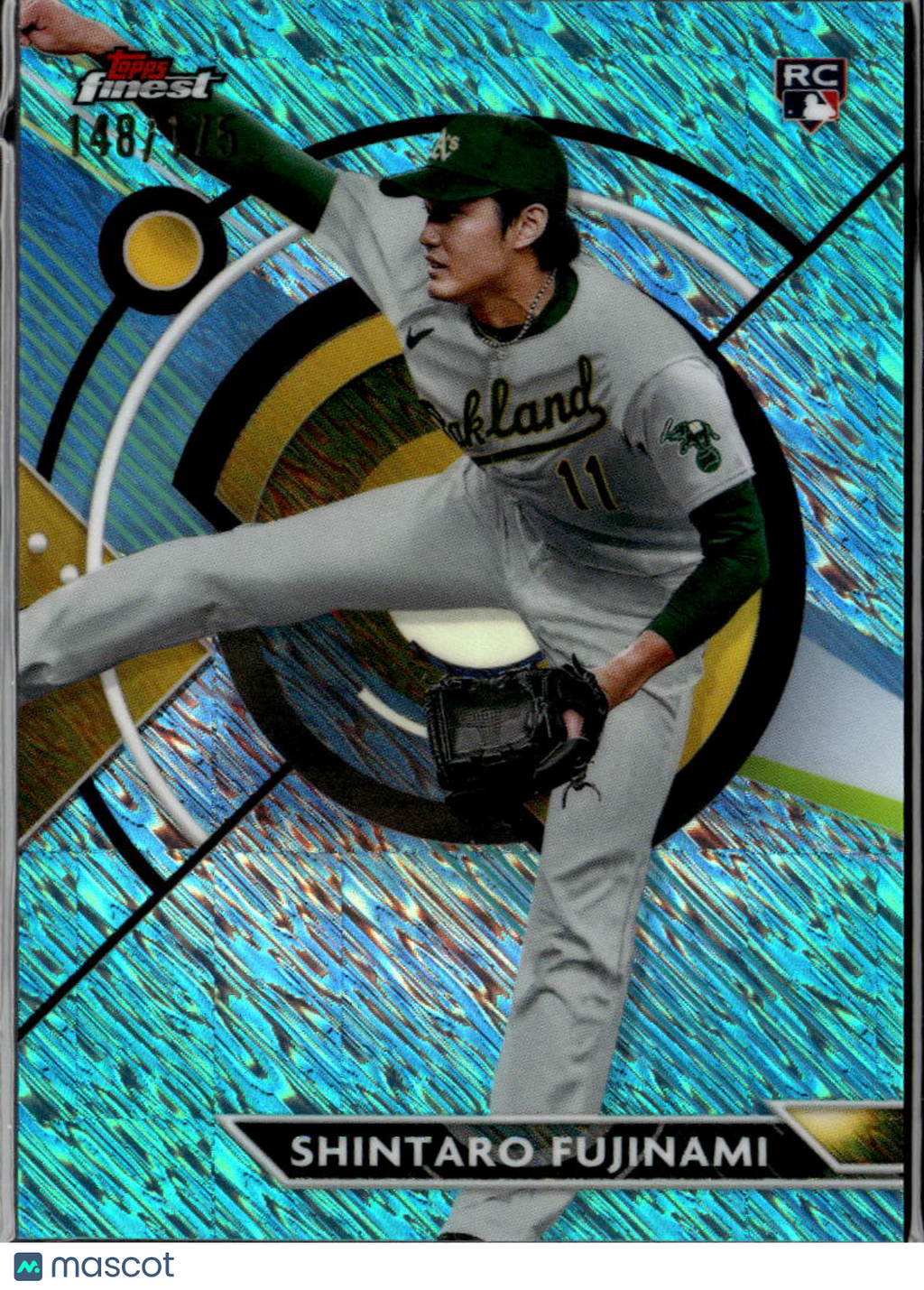 Shintaro Fujinami 2023 Topps Finest Aqua Shimmer Refractor RC /175 Athletics