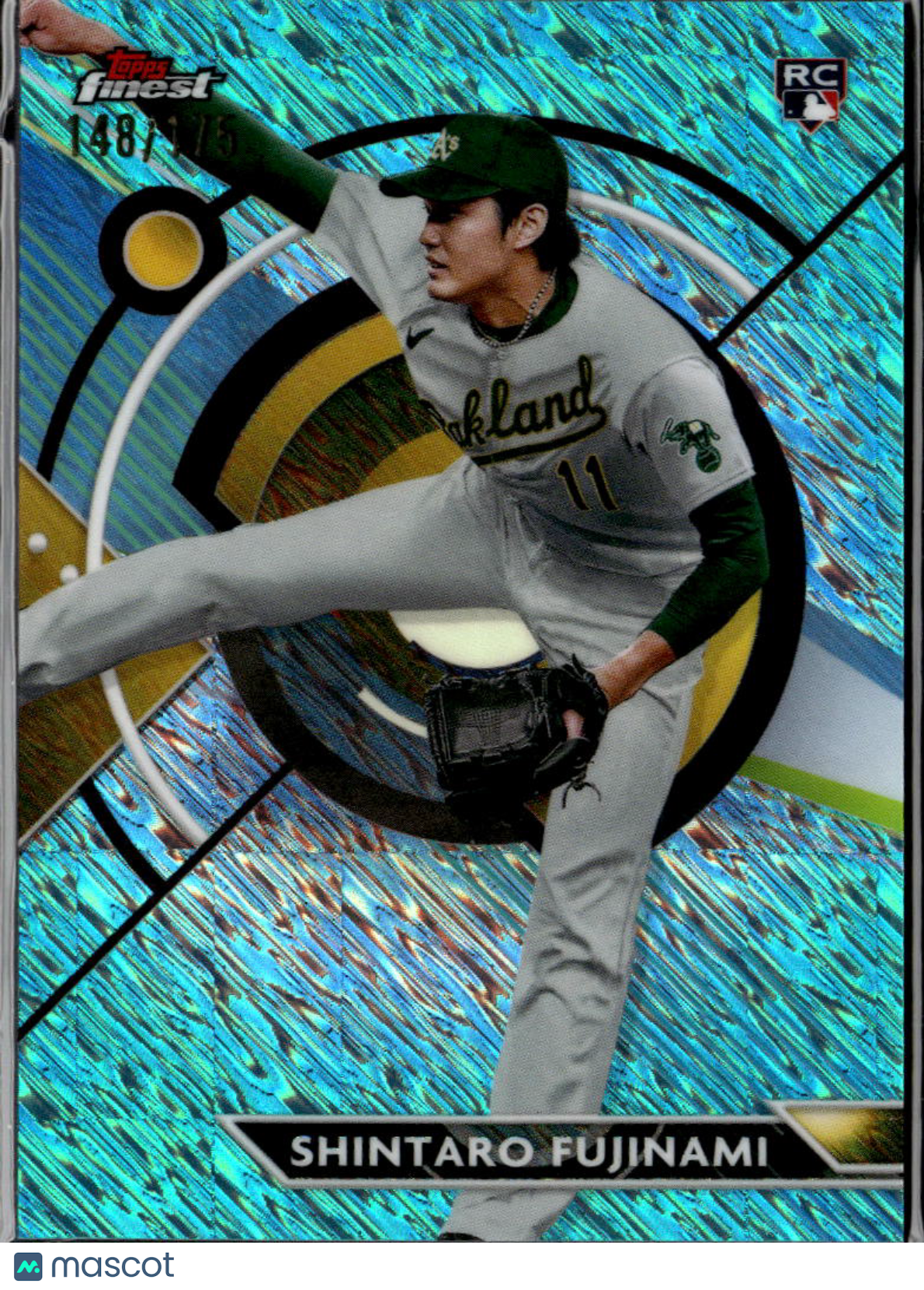 Shintaro Fujinami 2023 Topps Finest Aqua Shimmer Refractor RC /175 Athletics