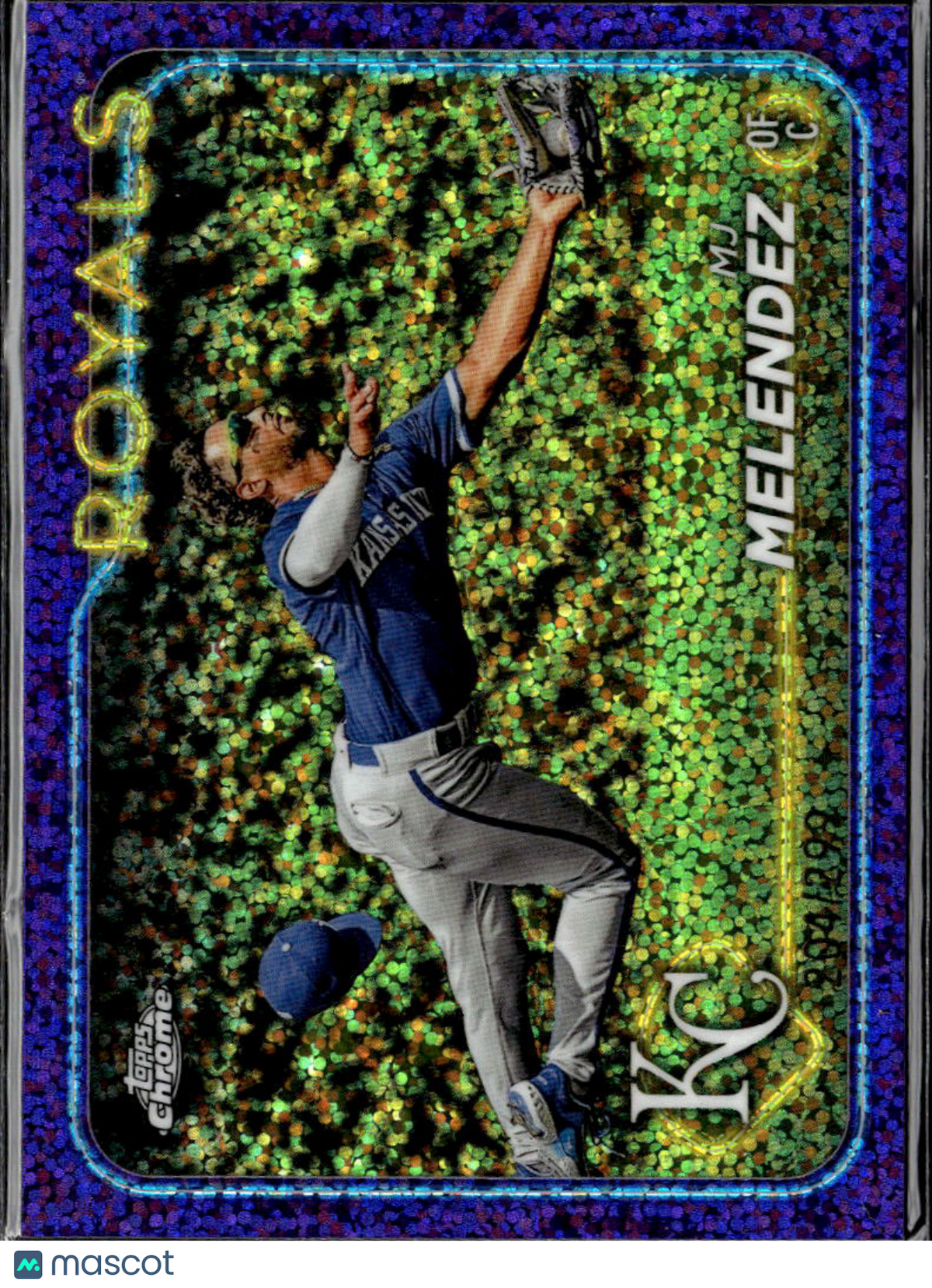 MJ Melendez 2024 Topps Chrome Purple Speckle Refractor /299 Kansas City Royals