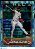 Jeimer Candelario 2024 Topps Chrome Aqua Lava Refractor /175 Cincinnati Reds