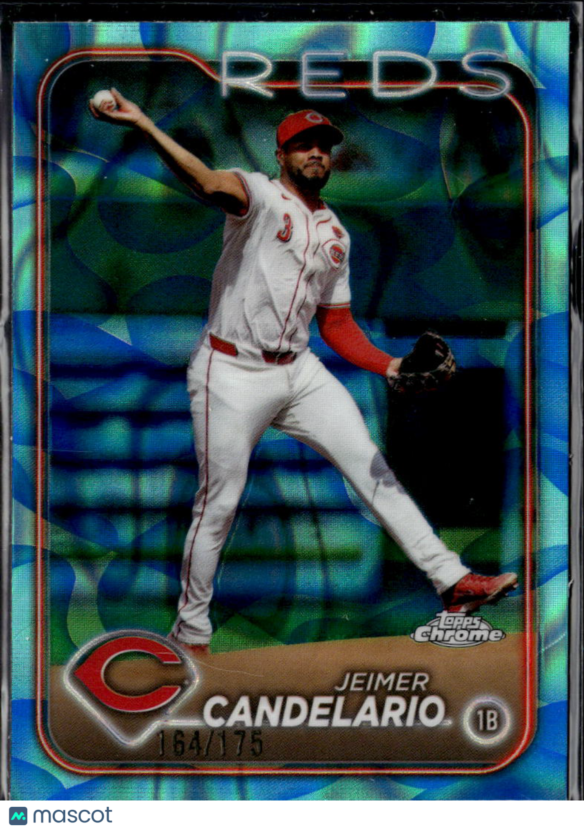 Jeimer Candelario 2024 Topps Chrome Aqua Lava Refractor /175 Cincinnati Reds