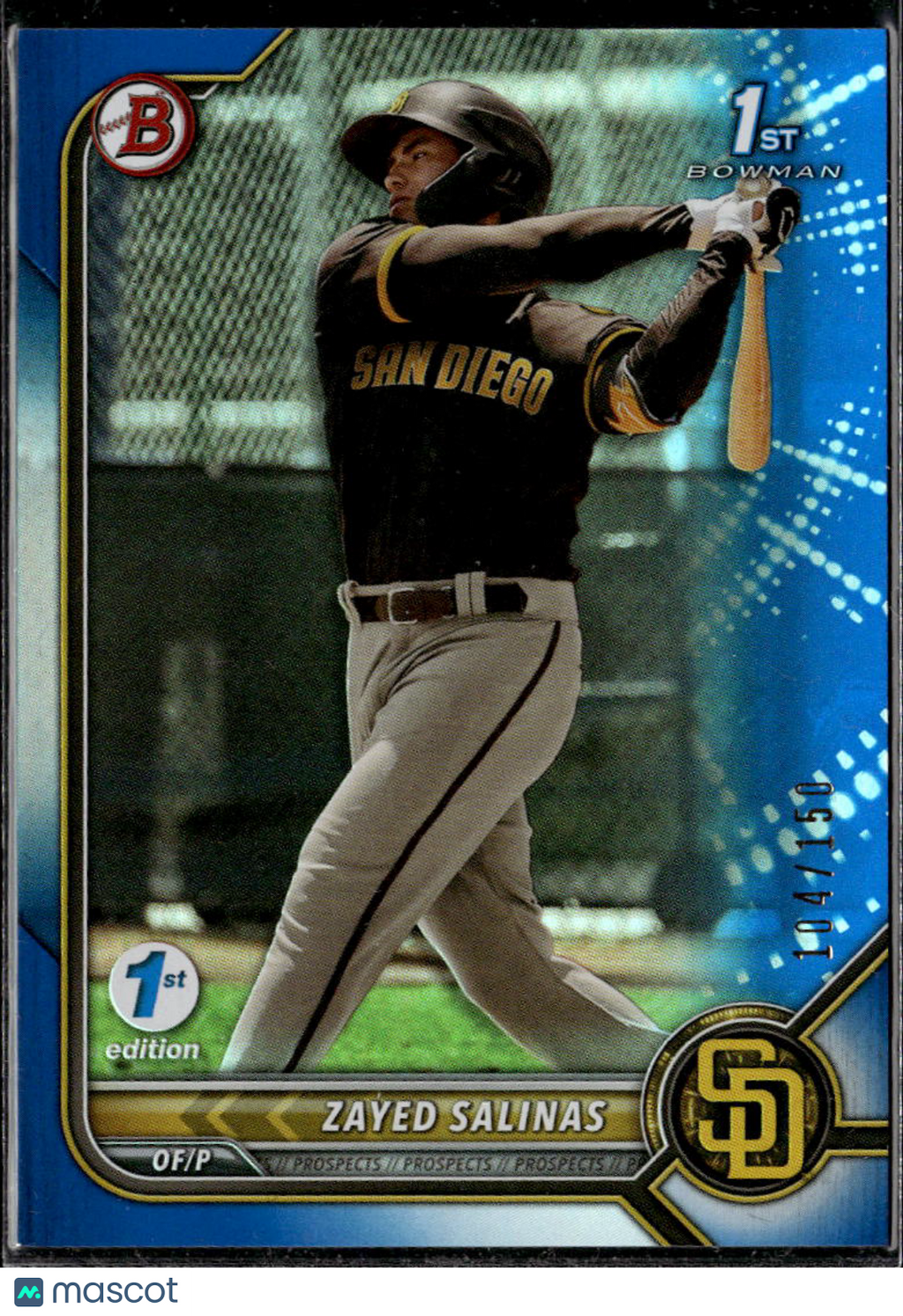 Zayed Salinas 2022 Bowman 1st Edition Blue /150 San Diego Padres