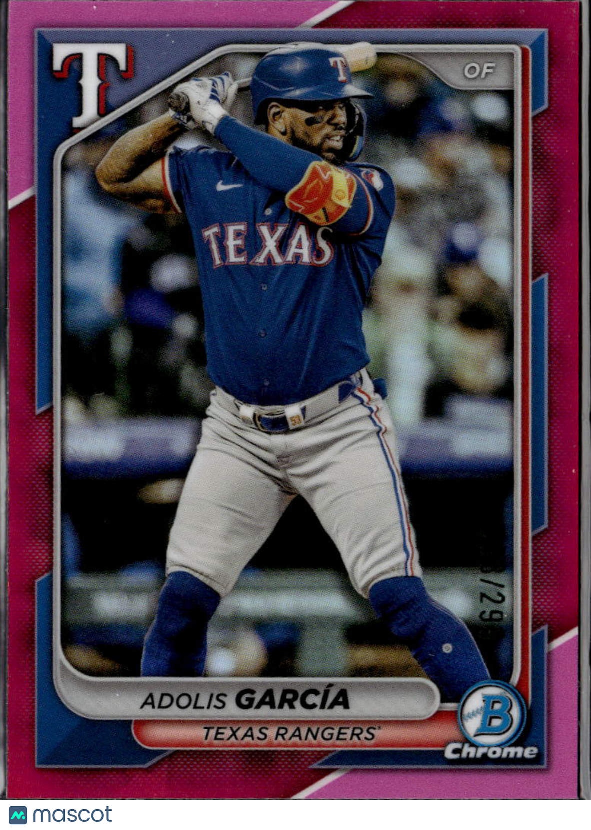 Adolis García 2024 Bowman Chrome Pink Refractor /299 Texas Rangers