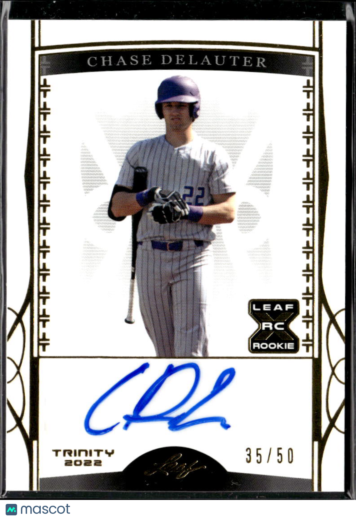 Chase DeLauter 2022 Leaf Trinity Auto Autograph RC Guardians 35/50