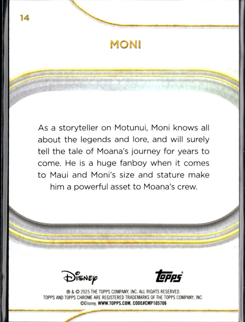 Moni 2025 Topps Chrome Disney Aqua Mini Diamond 78/199 Debut #14