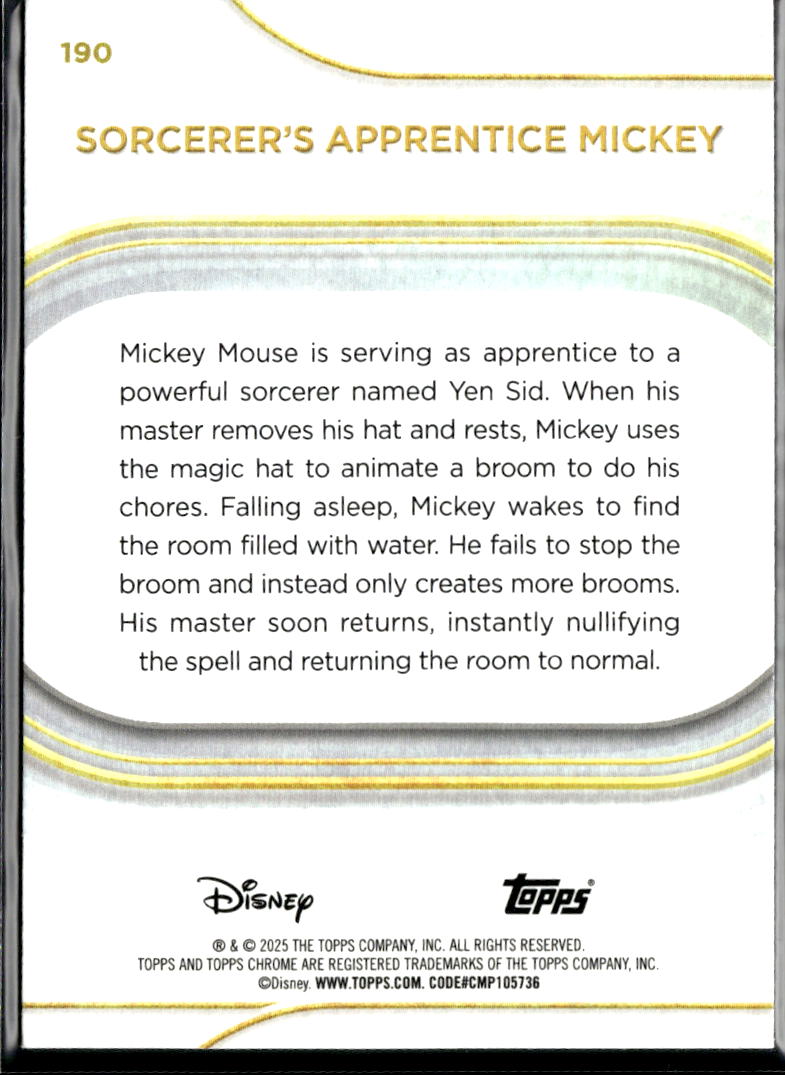 Sorcerer's Apprentice Mickey 2025 Topps Chrome Disney Mini Diamond #190