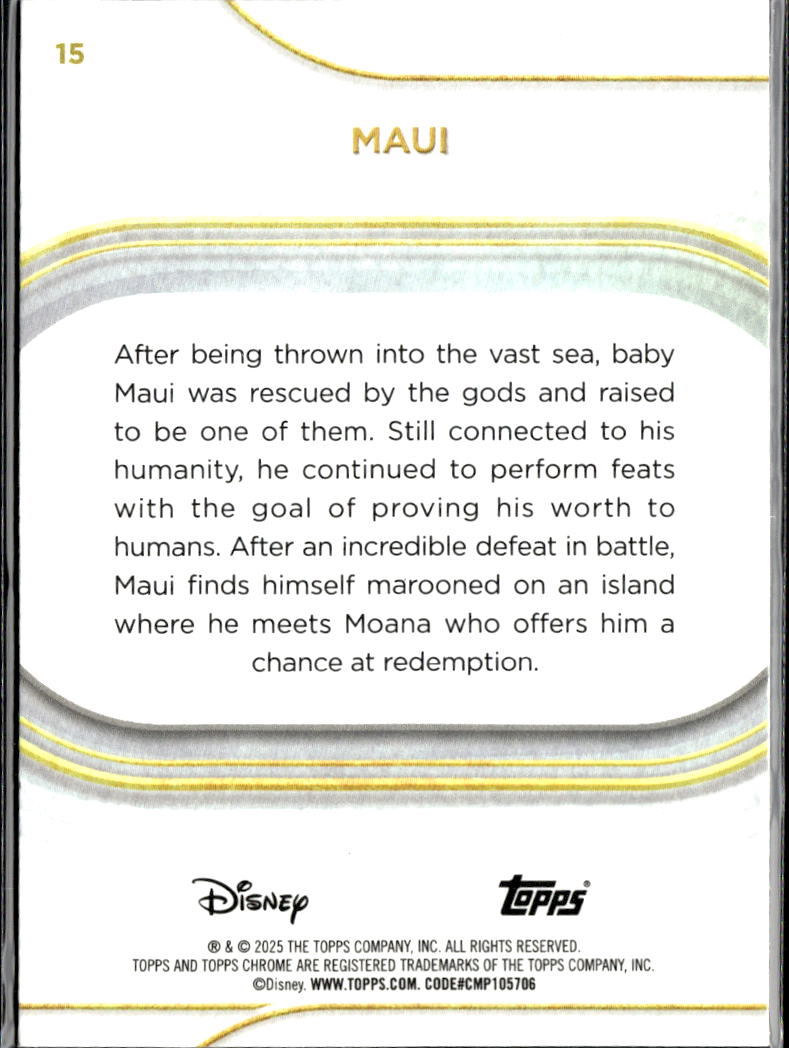 Maui 2025 Topps Chrome Disney Mini Diamond Refractor #15