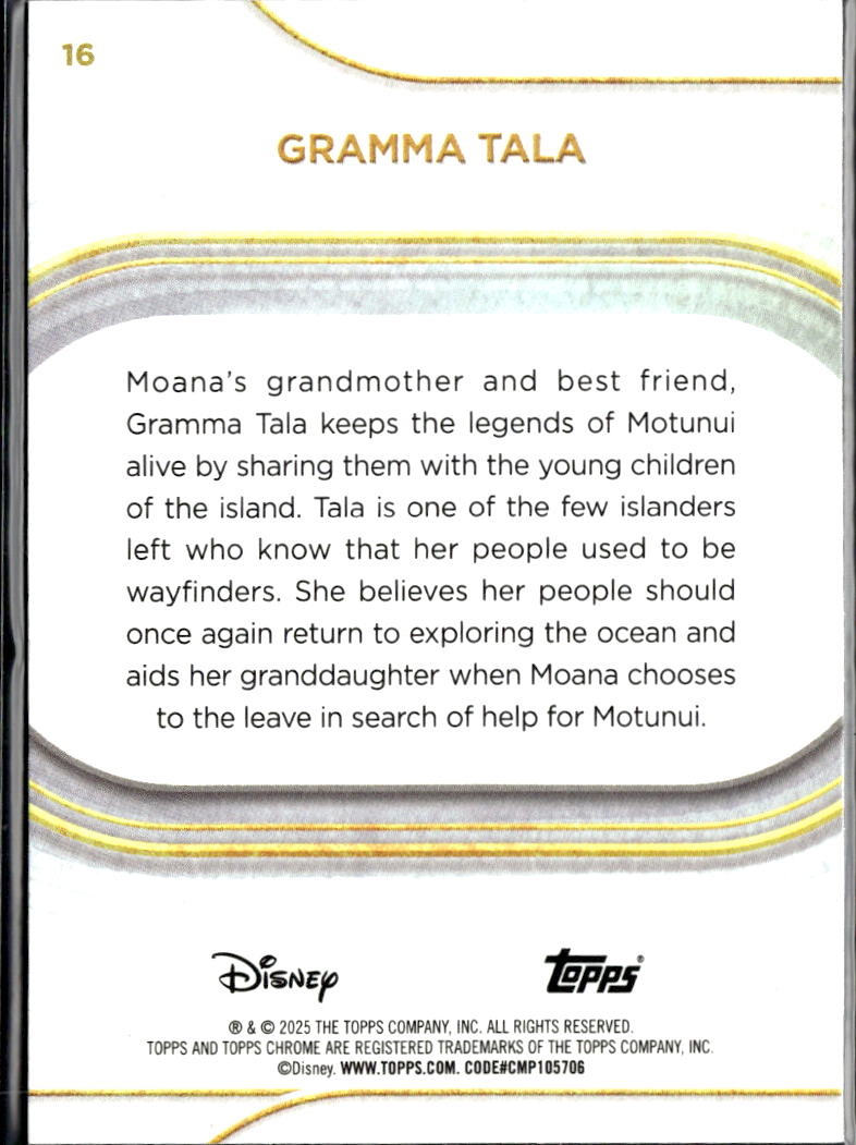 Gramma Tala 2025 Topps Chrome Disney Mini Diamond Refractor #16