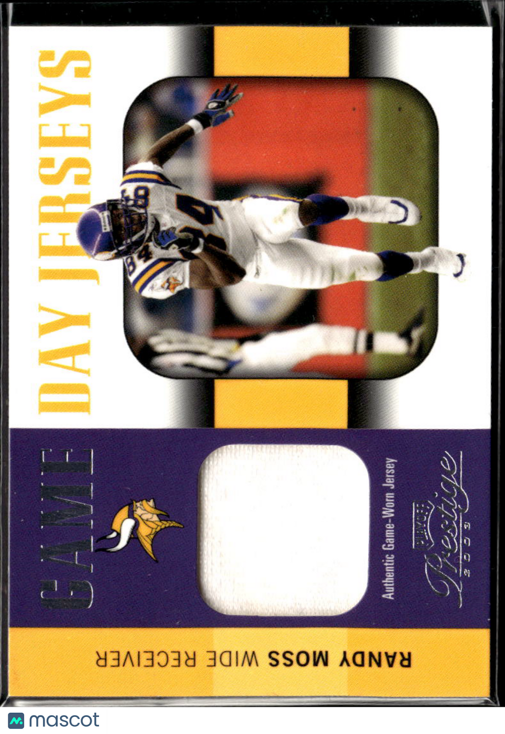 Randy Moss 2003 Playoff Prestige Game Worn Jersey Patch Minnesota Vikings