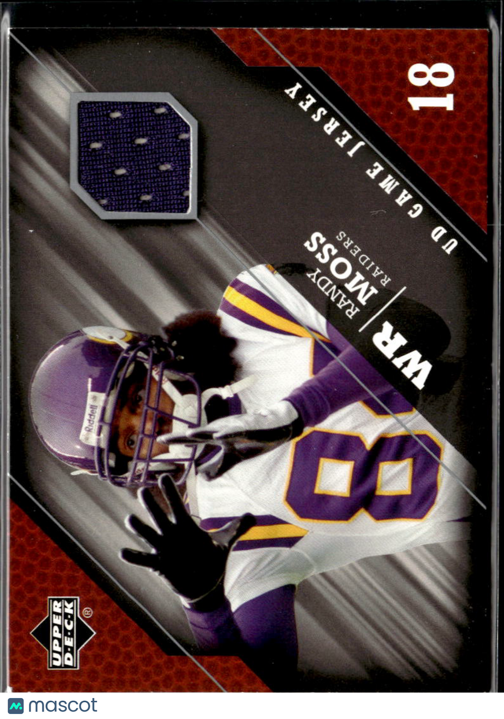Randy Moss 2005 Upper Deck Game Worn Jersey Patch Raiders Minnesota Vikings