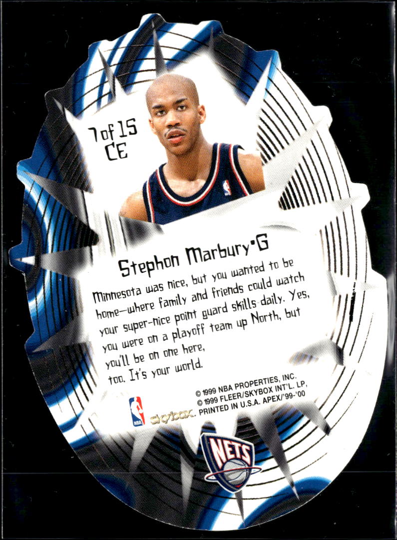 Stephon Marbury 1999 SkyBox Apex Cutting Edge New Jersey Nets
