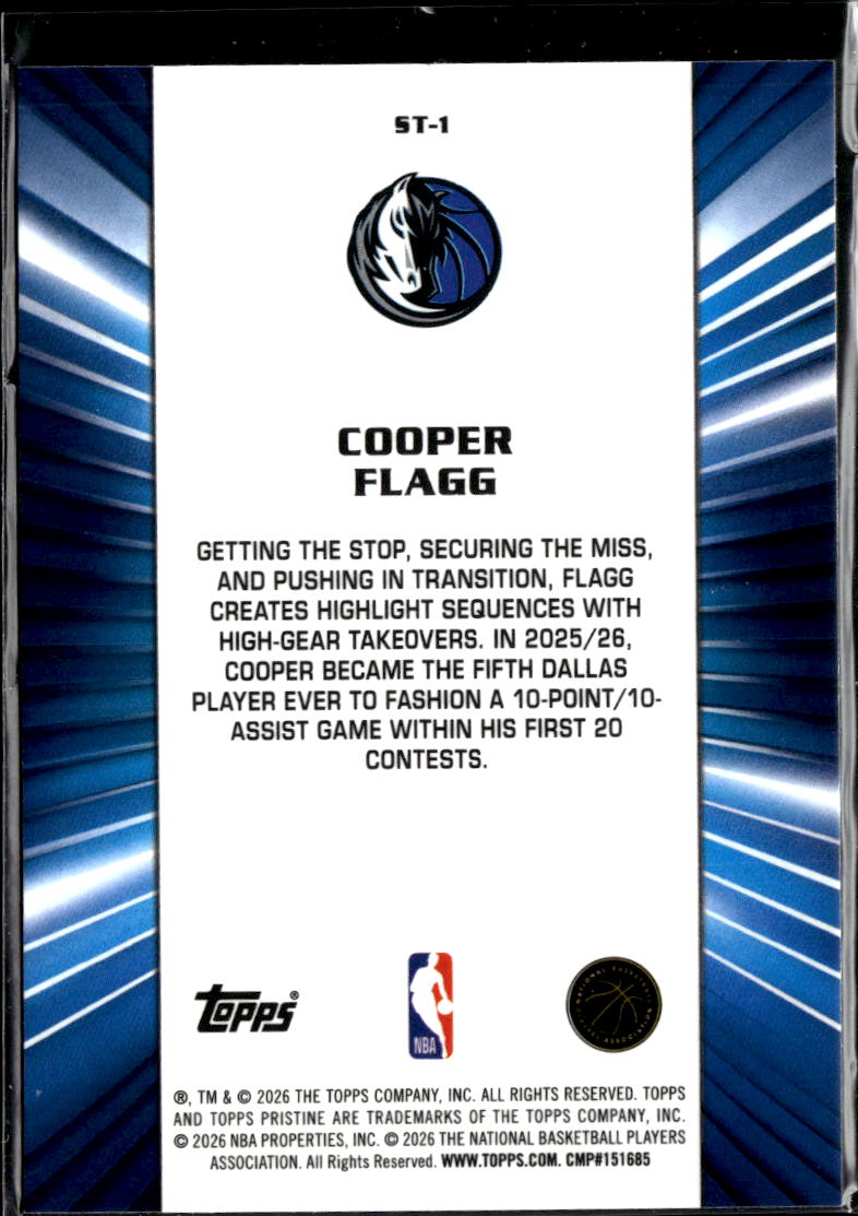 Cooper Flagg 2025-26 Topps Pristine Stacked Rookie RC Dallas Mavericks