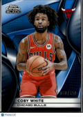Coby White 2026 Topps Chrome Black Blue Refractor 40/150 Chicago Bulls