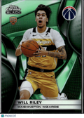 Will Riley 2026 Topps Chrome Black RC Green Refractor 7/99 Washington Wizards