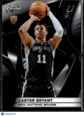 Carter Bryant 2026 Topps Chrome Black Rookie RC San Antonio Spurs