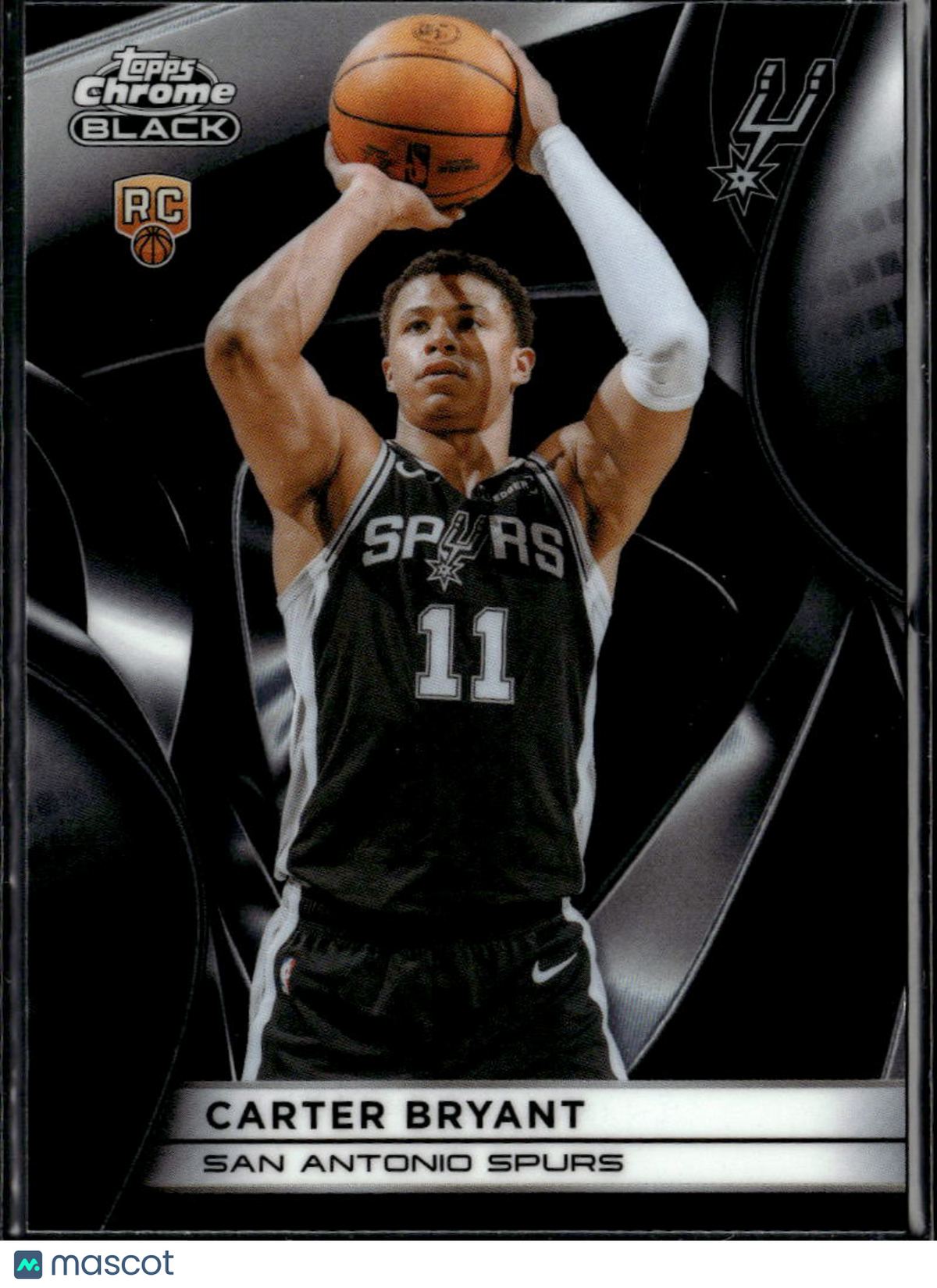 Carter Bryant 2026 Topps Chrome Black Rookie RC San Antonio Spurs