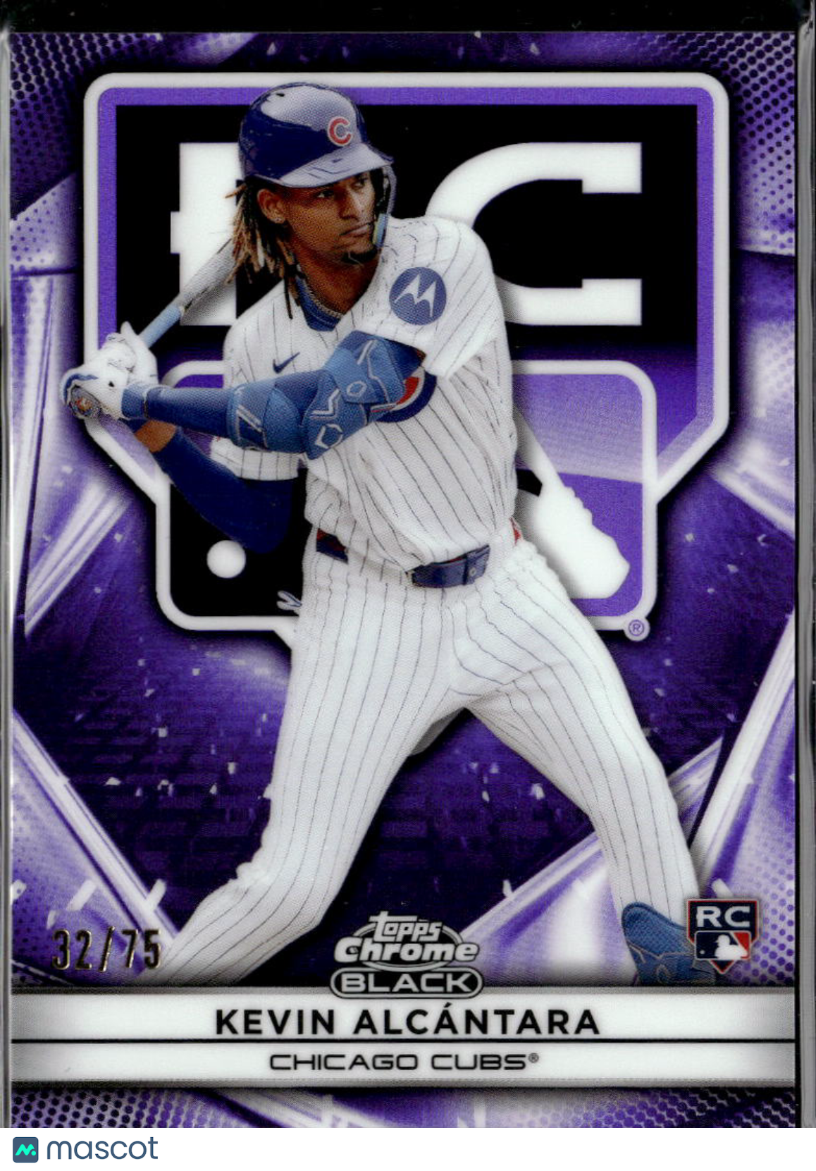 Kevin Alcántara 2025 Topps Chrome Black Rookie Variation Purple /75 Chicago Cubs
