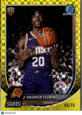 Rasheer Fleming 2025 Bowman Chrome Yellow Refractor RC 45/75 Phoenix Suns