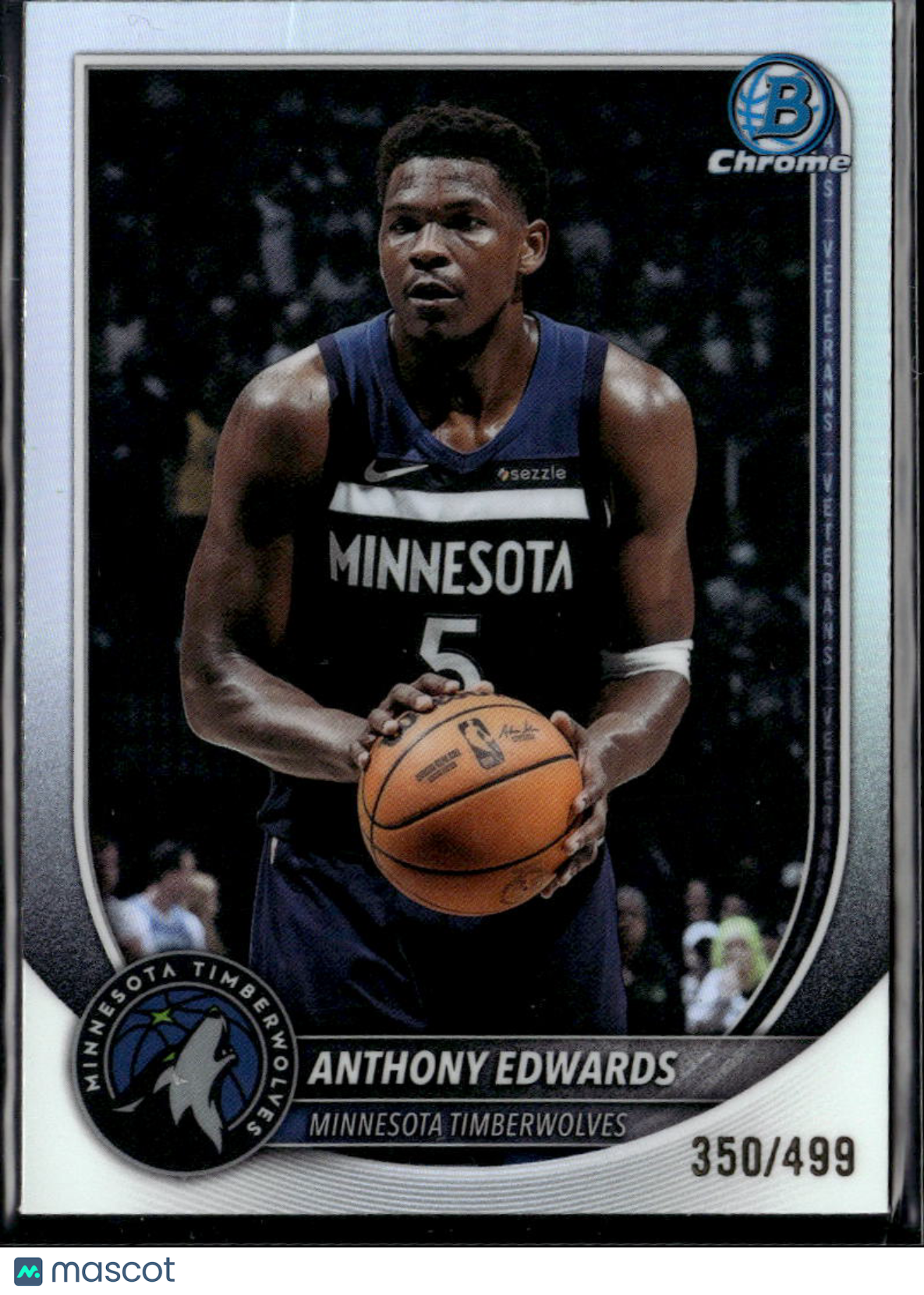 Anthony Edwards 2025 Bowman Chrome Refractor 350/499 Minnesota Timberwolves