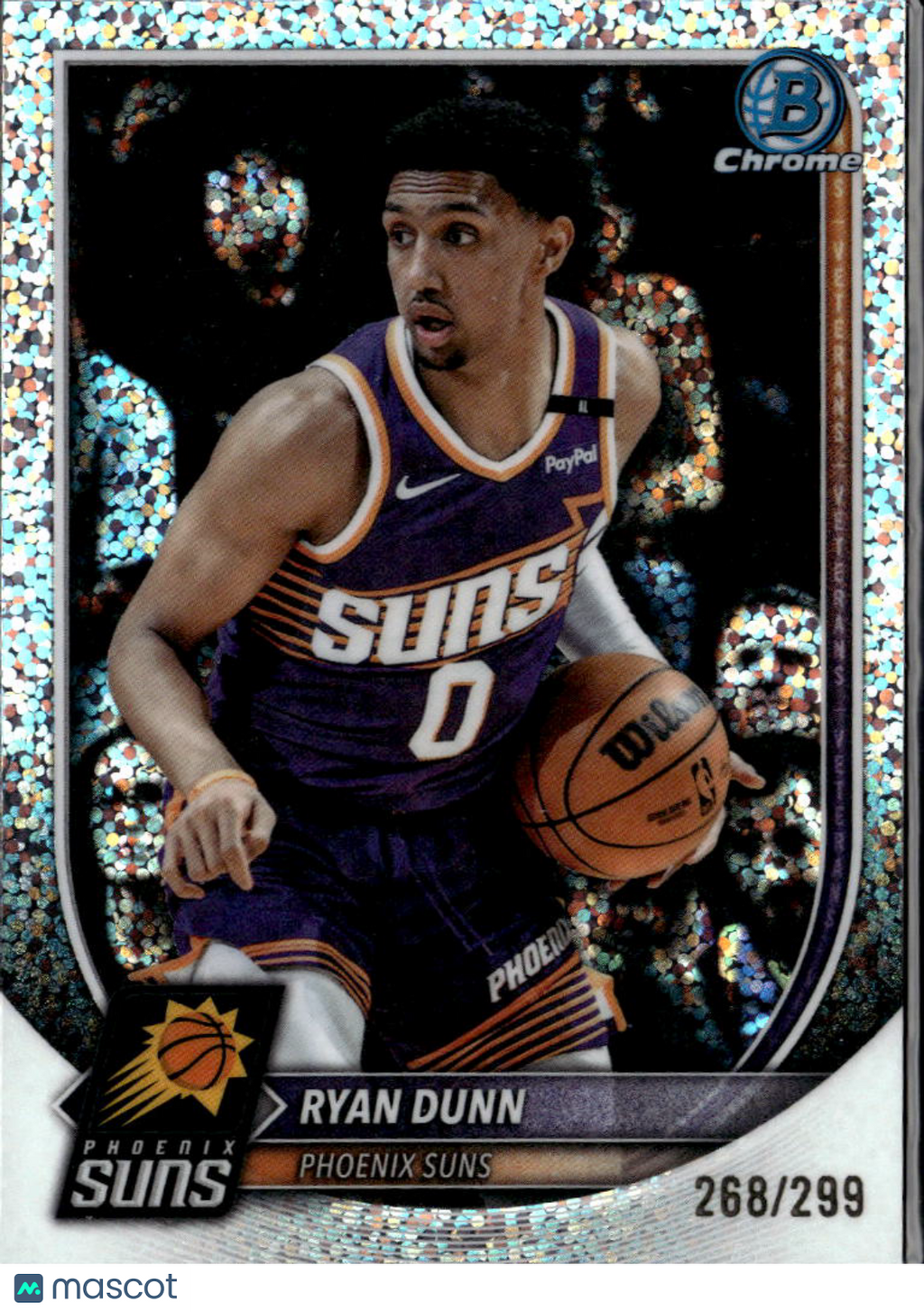 Ryan Dunn 2025 Bowman Chrome Speckle Refractor 268/299 Phoenix Suns