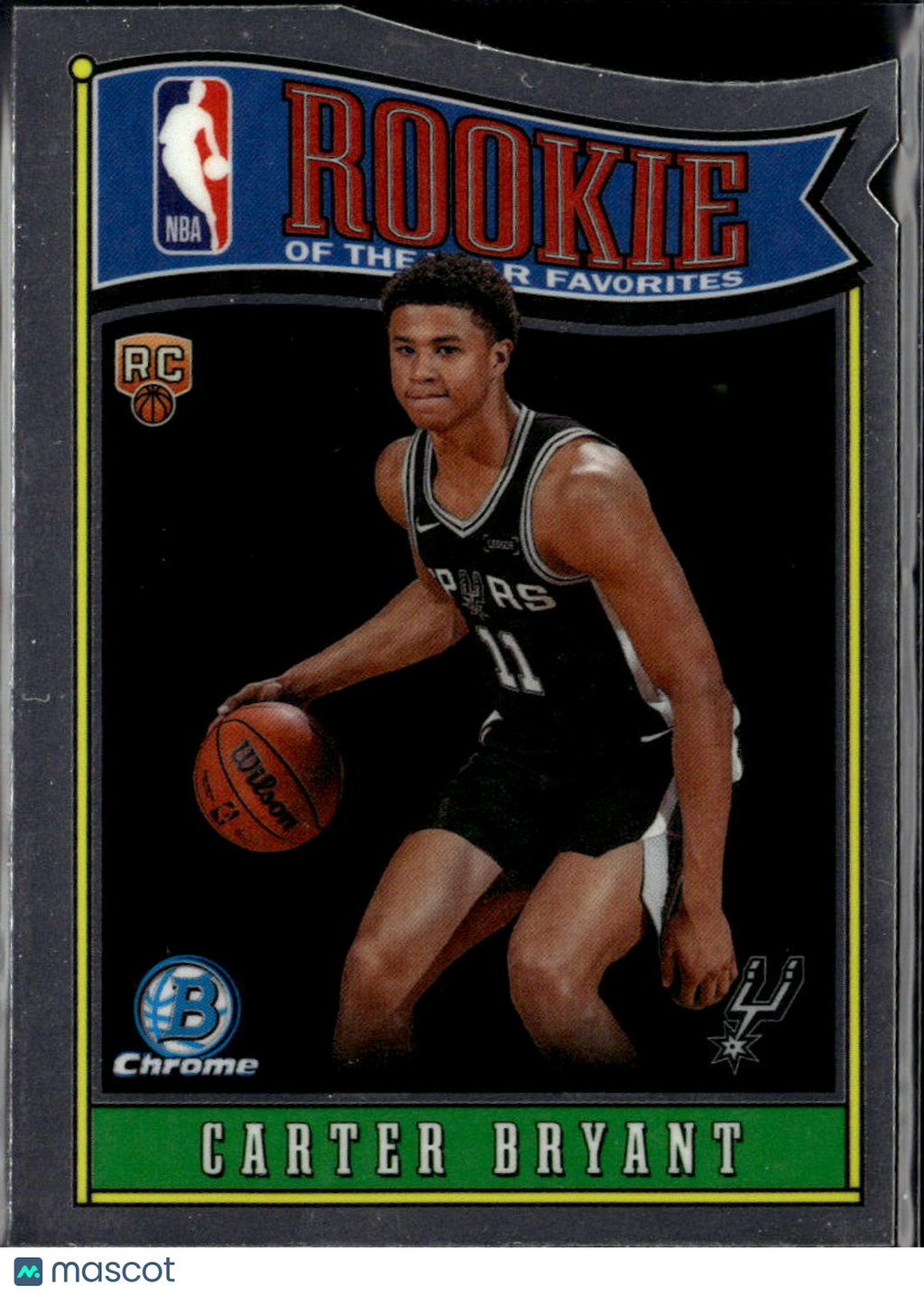 Carter Bryant 2025 Bowman Chrome Rookie of the Year Favorites San Antonio Spurs