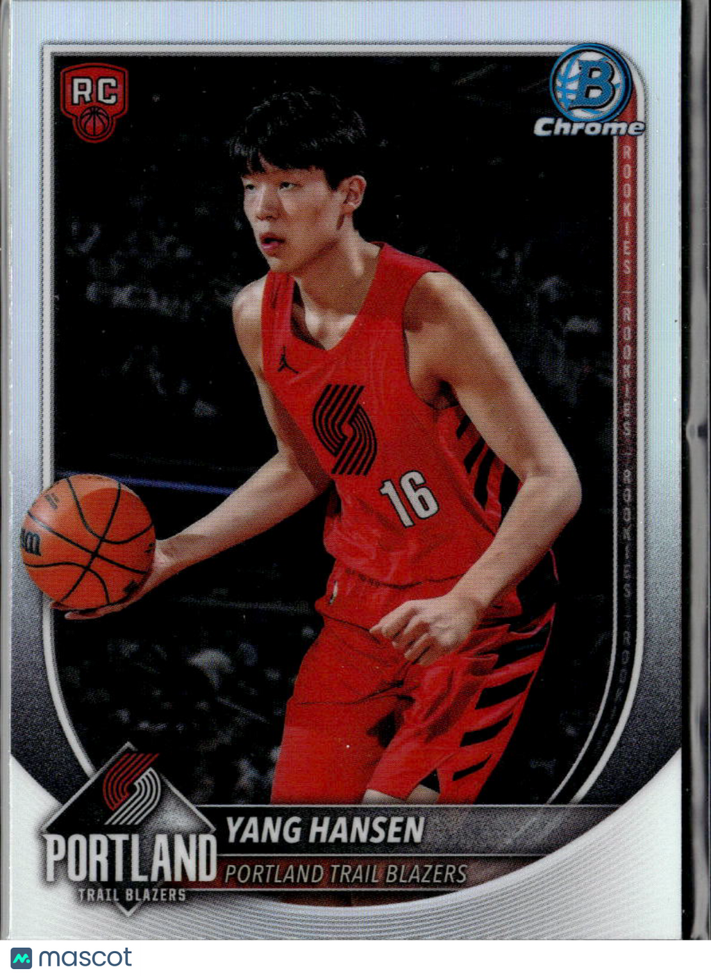 Yang Hansen 2025 Bowman Chrome RED Rookie RC Portland Trail Blazers