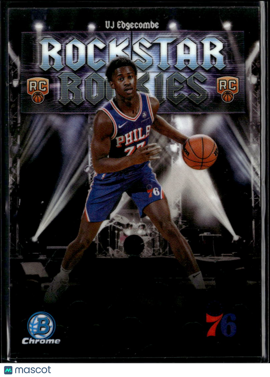 VJ Edgecombe 2025 Bowman Chrome Rockstar Rookies RC Philadelphia 76ers