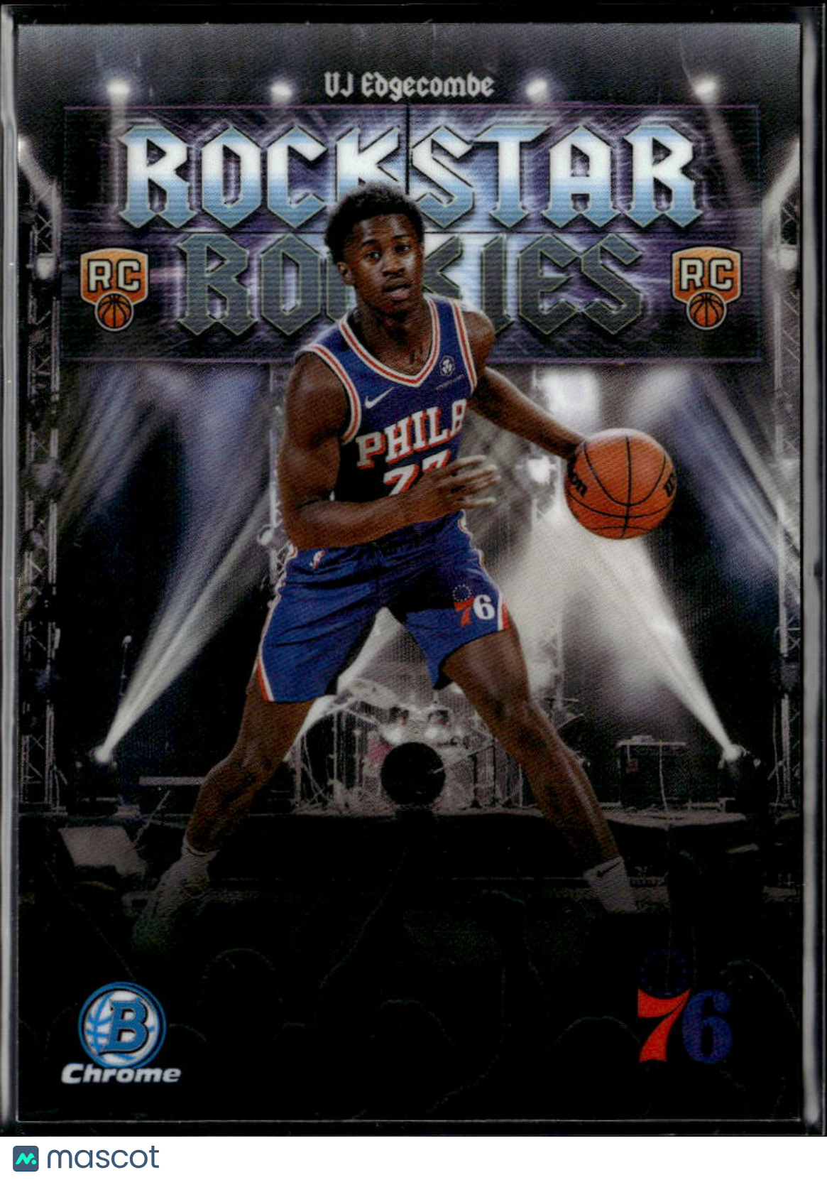 VJ Edgecombe 2025 Bowman Chrome Rockstar Rookies RC Refractor 76ers