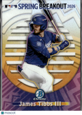James Tibbs III 2026 Bowman Chrome Spring Breakout Los Angeles Dodgers