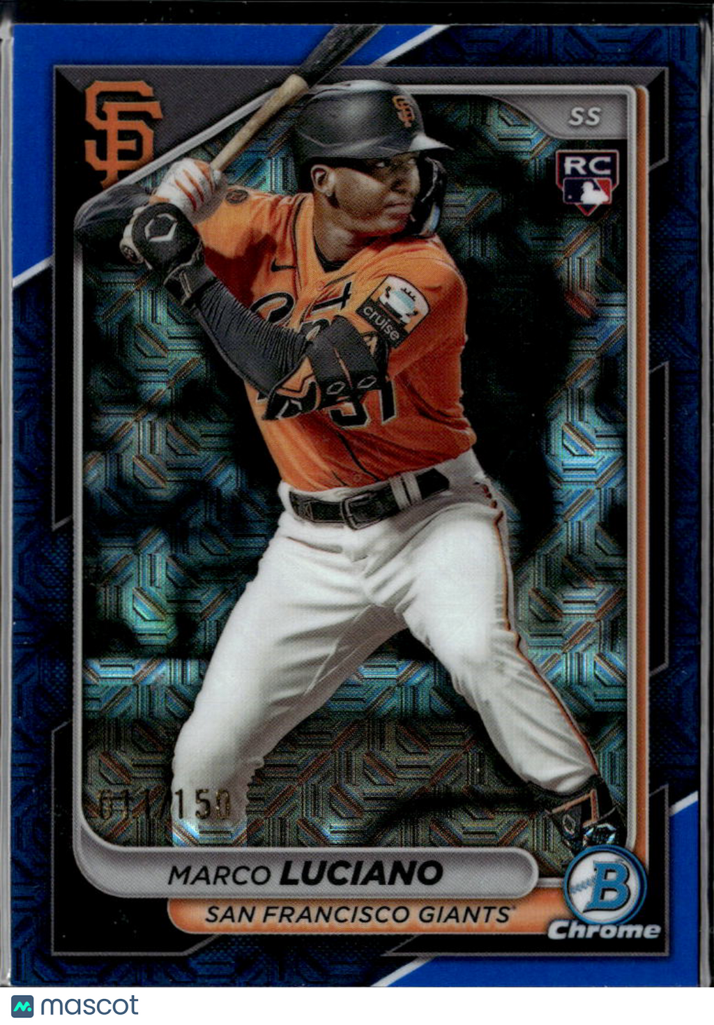 Marco Luciano 2024 Bowman Chrome RC Blue Mojo Refractor /150 Giants