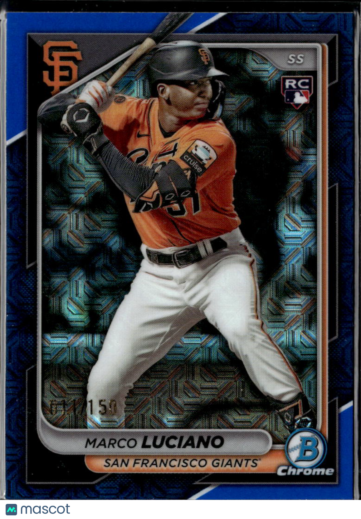 Marco Luciano 2024 Bowman Chrome RC Blue Mojo Refractor /150 Giants