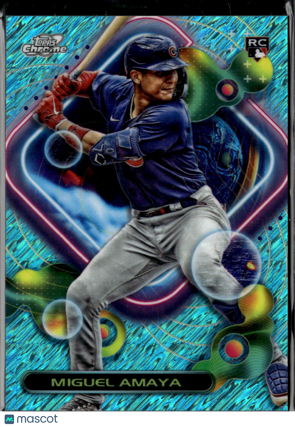 Miguel Amaya 2023 Topps Chrome Cosmic RC Aqua Refractor /199 Chicago Cubs