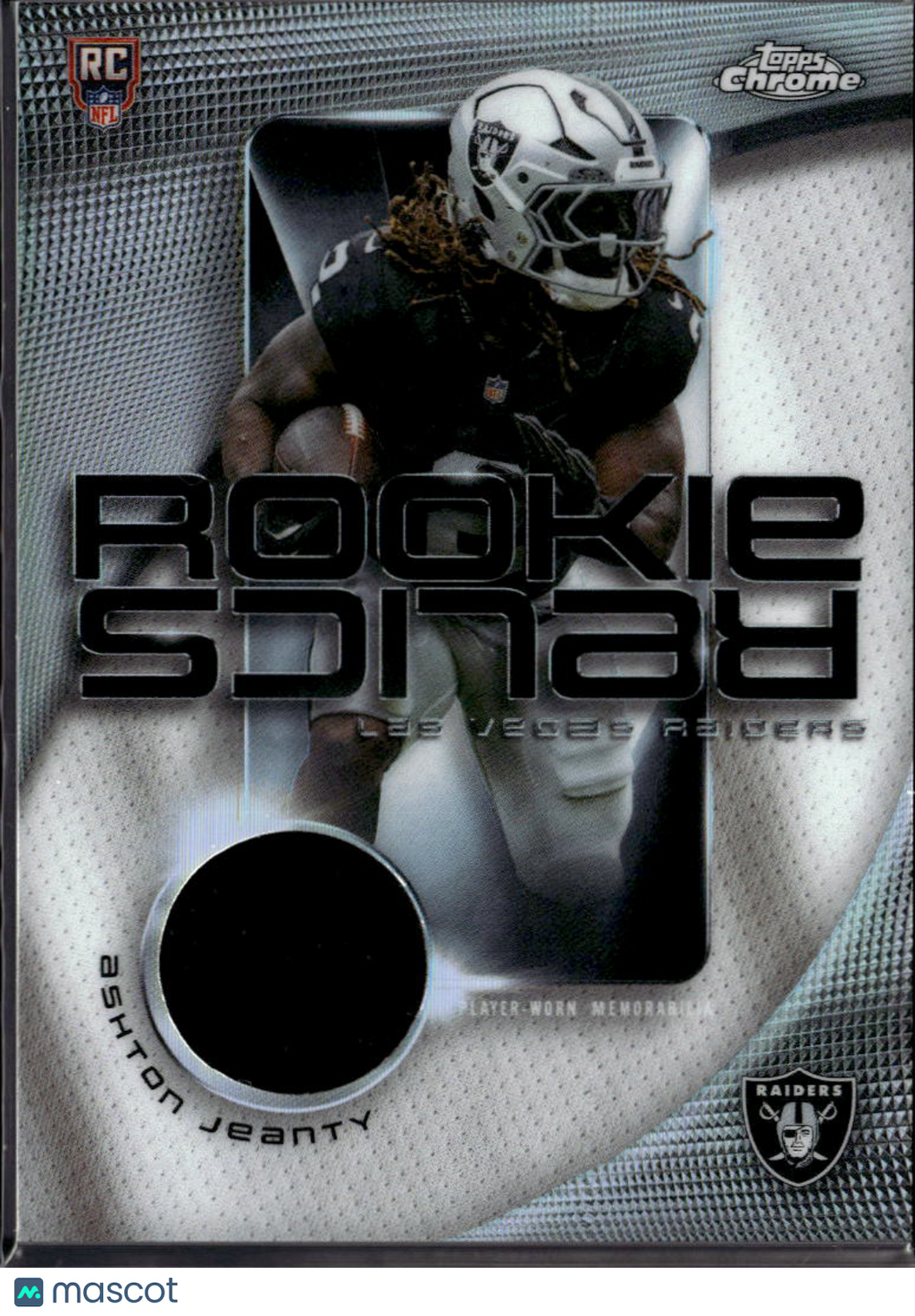 Ashton Jeanty 2025 Topps Chrome Jersey Patch RC Las Vegas Raiders
