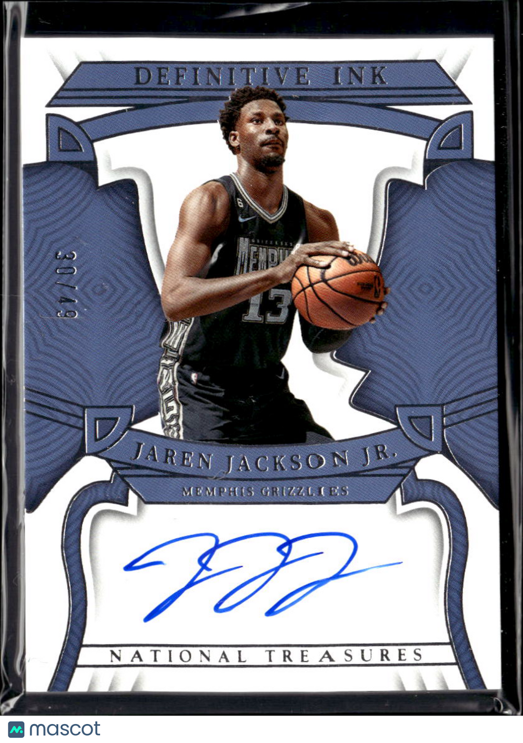 Jaren Jackson Jr. 2022-23 National Treasures Auto Autograph 30/49 Grizzlies