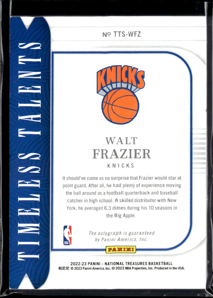 Walt Frazier 2022-23 National Treasures Auto Autograph 1/5 New York Knicks
