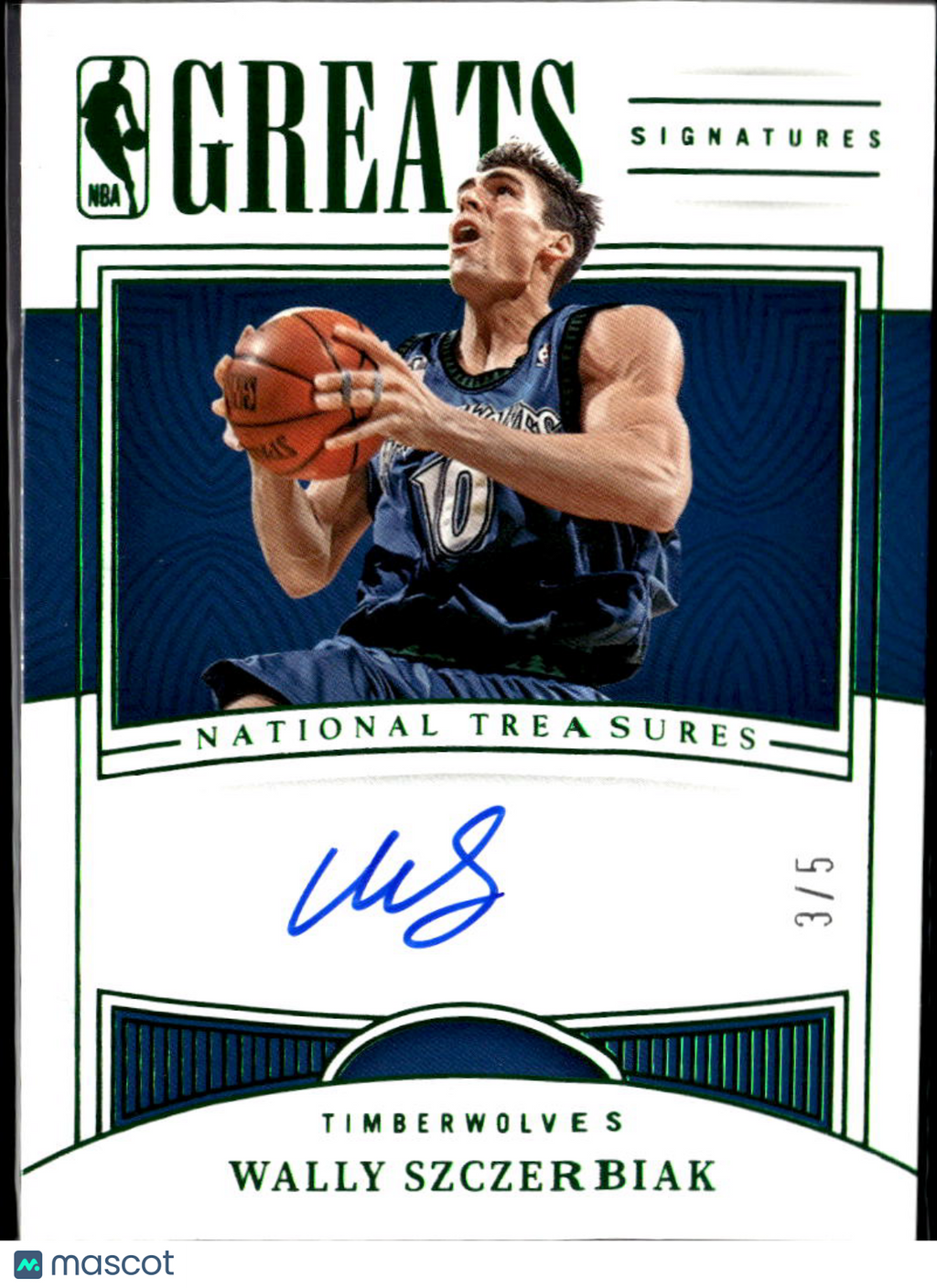 Wally Szczerbiak 2022-23 National Treasures Auto Autograph 3/5 Timberwolves