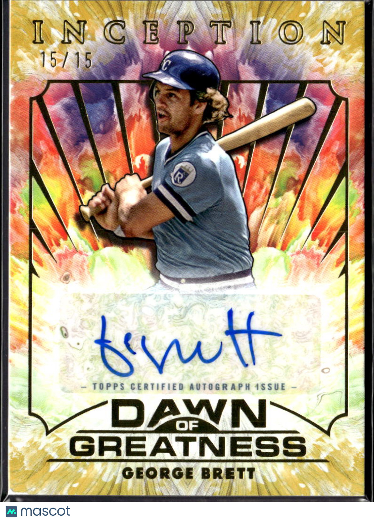 George Brett 2025 Topps Inception Auto Autograph 15/15 Kansas City Royals