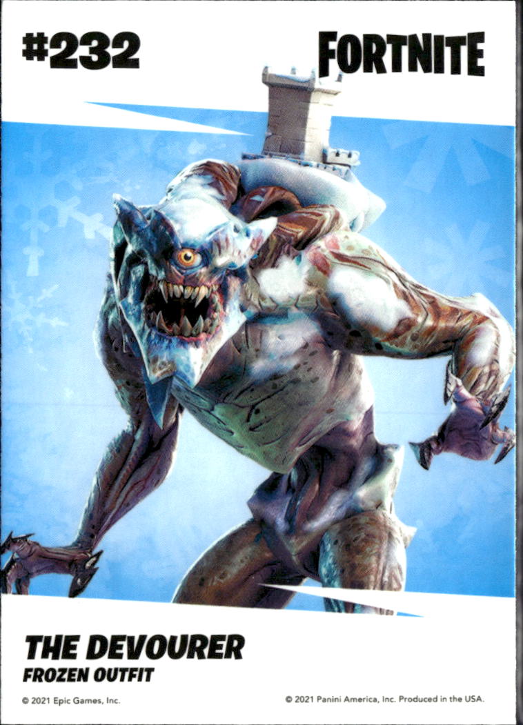 The Devourer 2021 Panini Fortnite Opitchrome Holo Fronzen Outfit #232