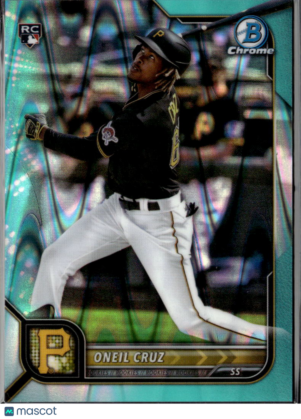 Oneil Cruz 2022 Bowman Chrome Aqua RayWave Refractor RC /199 Pittsburgh Pirates
